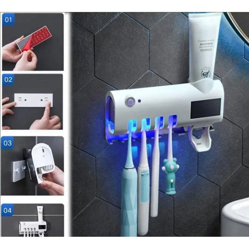 DISPENSADOR DE PASTA DENTAL CON ESTERILIZADOR