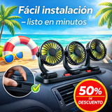 VENTILADOR PARA AUTO TRIPLE CABEZAL 360°